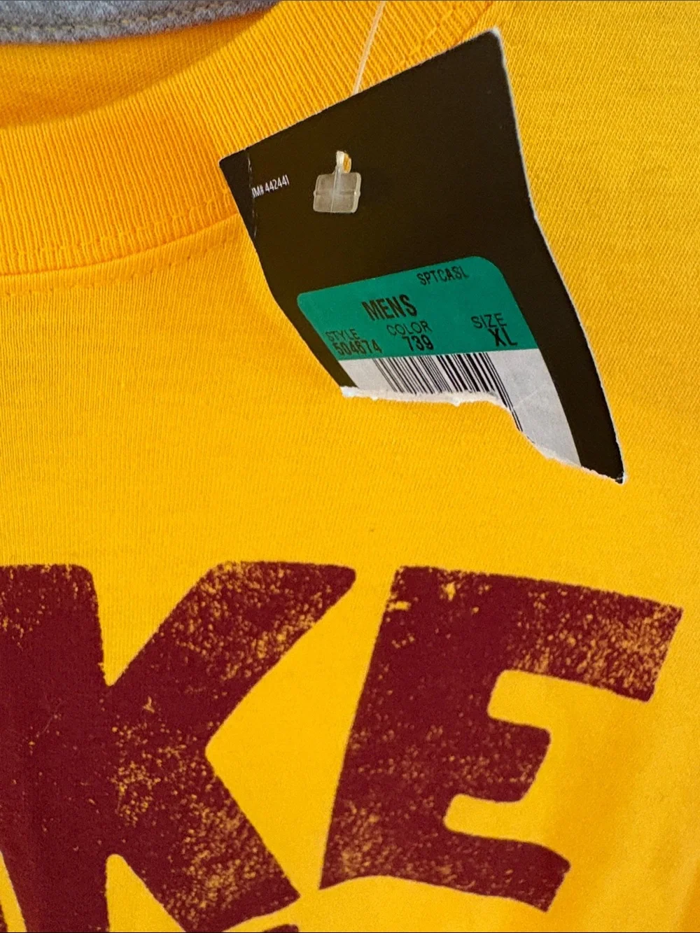 Nike Men’s Yellow Tee with Maroon 'NIKE 1972' Graphic